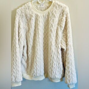 Plush Cream Crew Neck Sweater